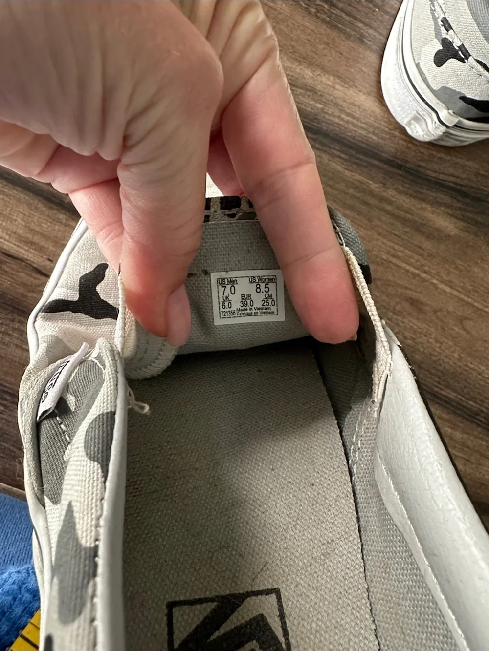 Vans Kids Slip-On Sneakers in Gray Camo